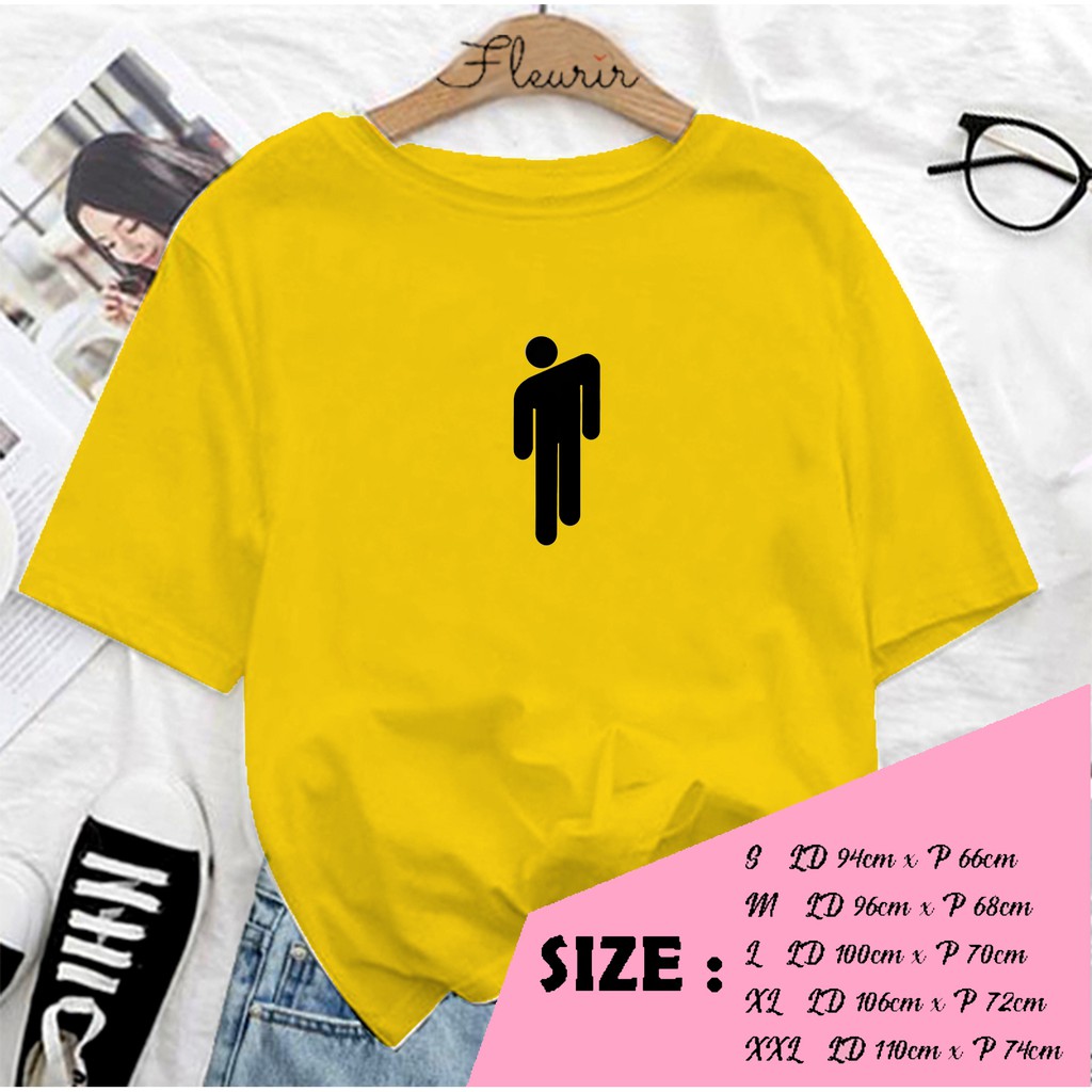 FLEURIR - KAOS BILLIE EILISH LOGO WANITA DEWASA LENGAN PENDEK TEE UNISEX