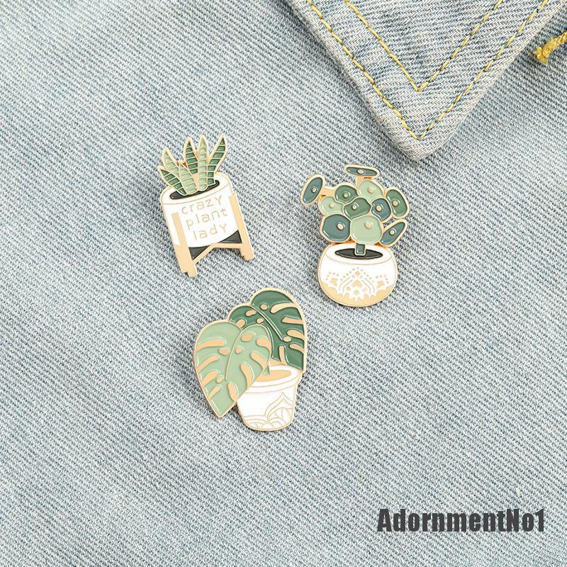 (Adornmentno1) Bros Pin Enamel Desain Tanaman Monstera I Love You