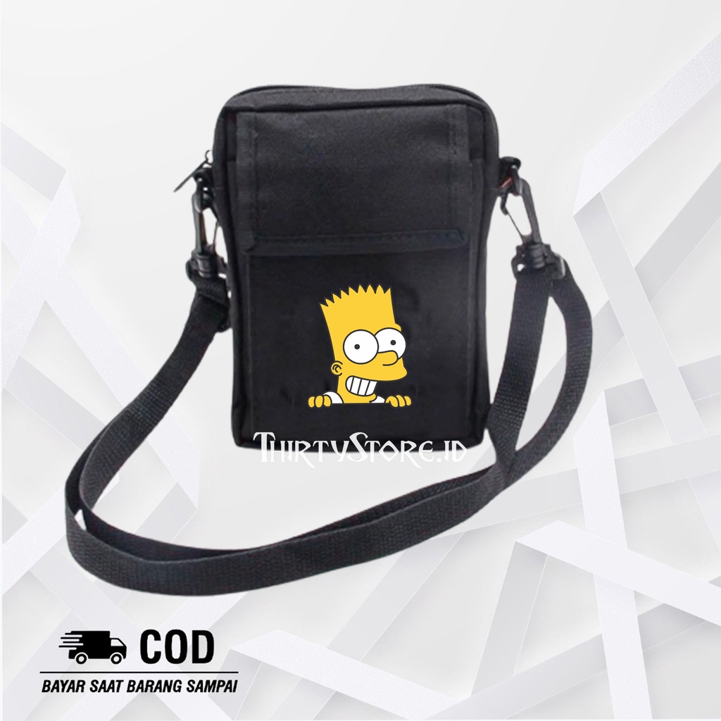 Tas Selempang Pria Dan Wanita Slingbag Bag Mini Simpsons Bahan Canvas Harga Grosir | Thirty Store.Id