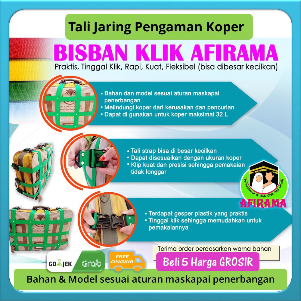 Tali Rajut Bisban pengaman Koper Haji Umroh