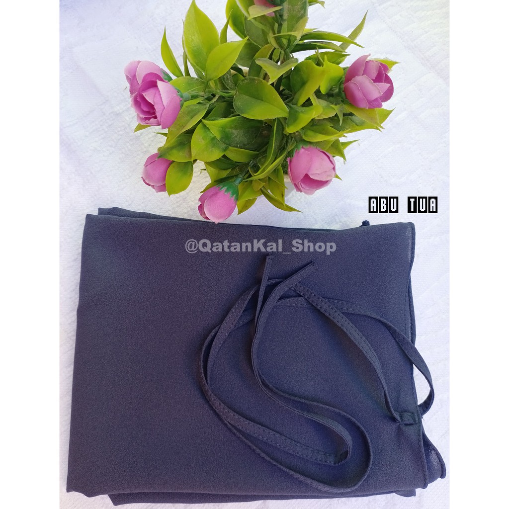BERGO MARYAM TALI HIJAB INSTAN NON PET BAHAN DIAMOND KERUDUNG JILBAB PREMIUM BAGIAN 1-Abu Tua