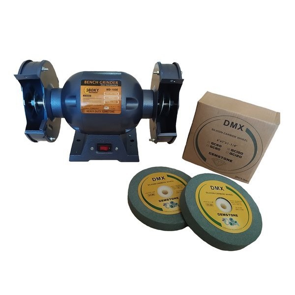 PAKET GRATIS BATU BOKY Mesin Gerinda Duduk 6 Inch - Bench Grinder