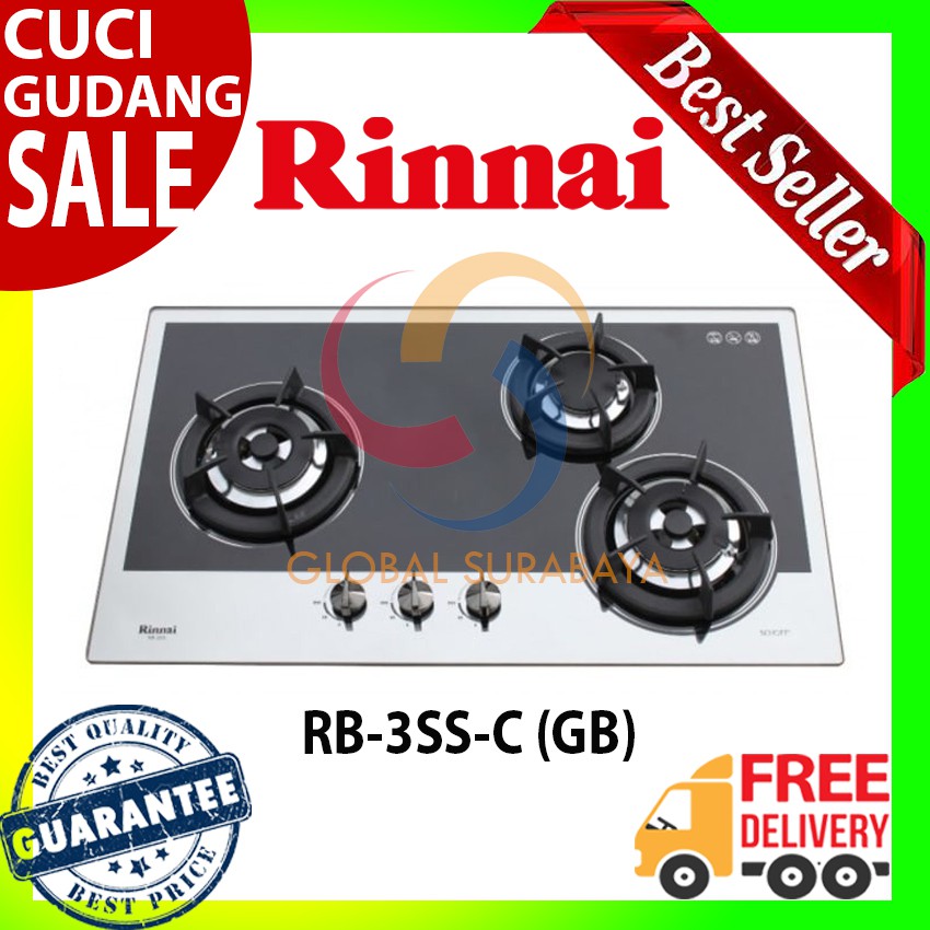 Rinnai Kompor Tanam Gas 3 Tungku - RB 3SS C (GB)