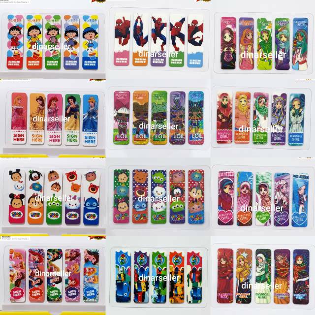 

STICKY NOTES PLASTIK / STICK MARKER / PEMBATAS BUKU / PENANDA HALAMAN (GROSIR) MINIMAL ORDER 12PC