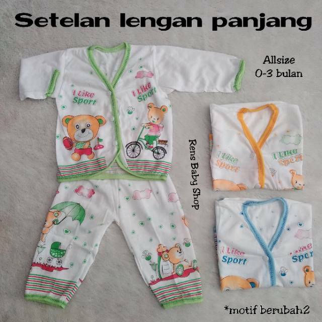 SETELAN NEWBORN PANJANG baju celana anak bayi baru lahir kancing