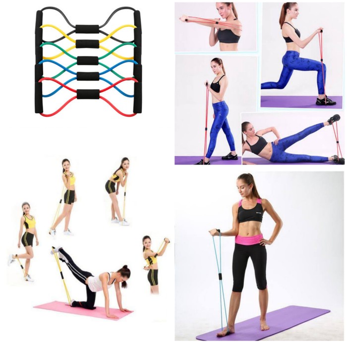 COD ✅ Tali Karet Stretching Rope Yoga Alat Fitness Exercise Gym Portable Olahraga Diet