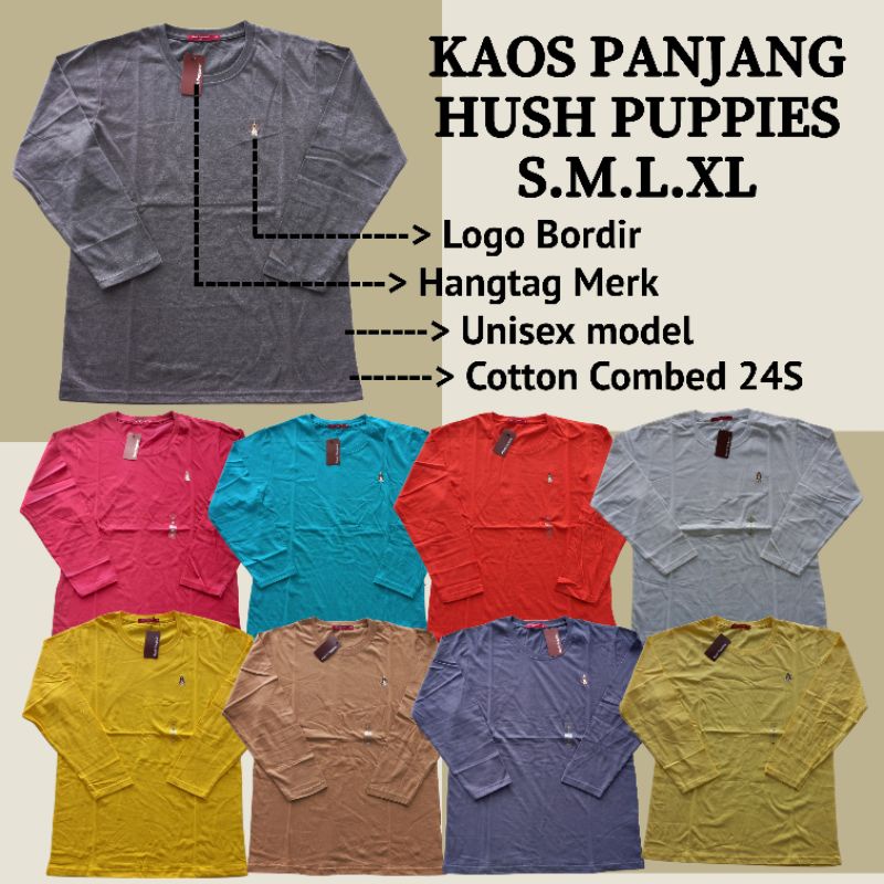 Kaos Hush Puppies Lengan Panjang / Kaos Hush Puppies Unisex / Kaos Lengan Panjang Pria Wanita