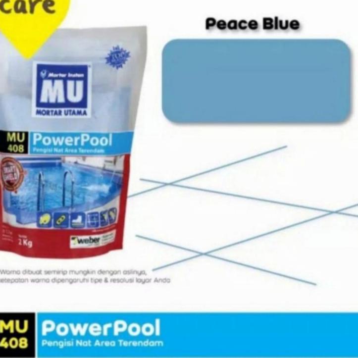 Banyak Dipakai.. MORTAR MU-408  PowerPool Semen Nat Kolam Renang 2Kg (Peach Blue)
