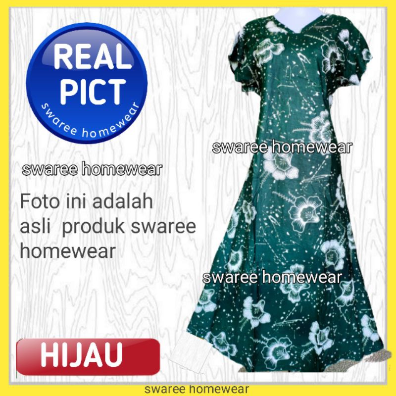 Daster Batik Baju Wanita Batik Pekalongan Baju Daster Rayon Modern Dewasa Vely Motif Bunga Sepatu