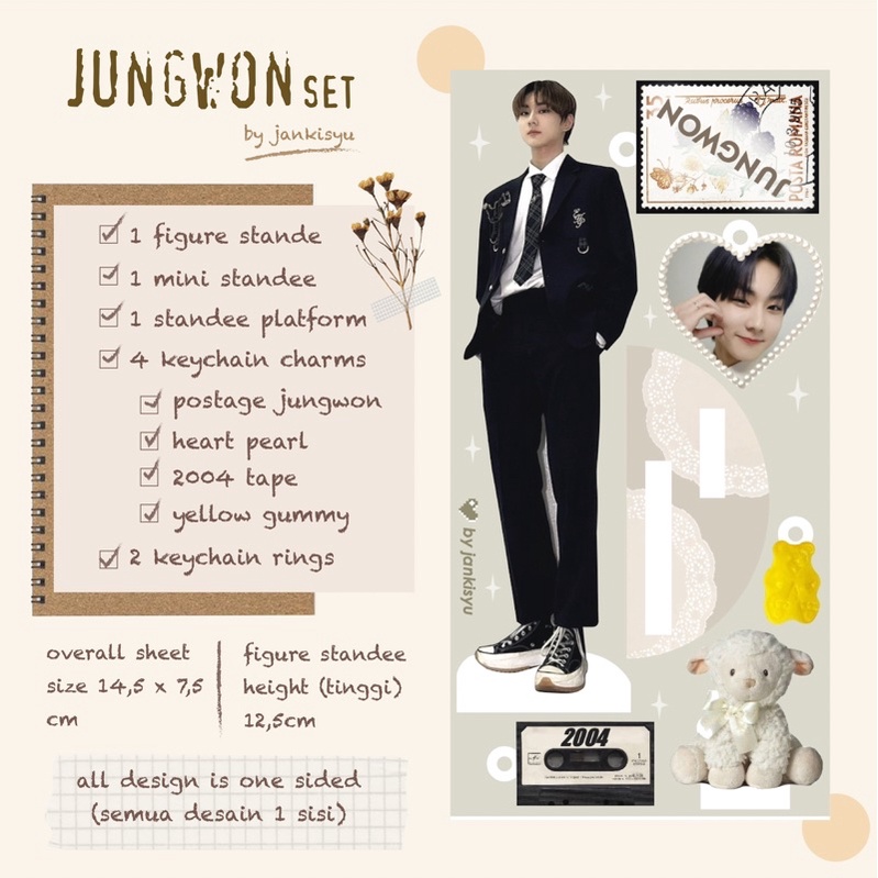 Jungwon Acrylic Sheet Standee Keychain by jankisyu [LIMITED]