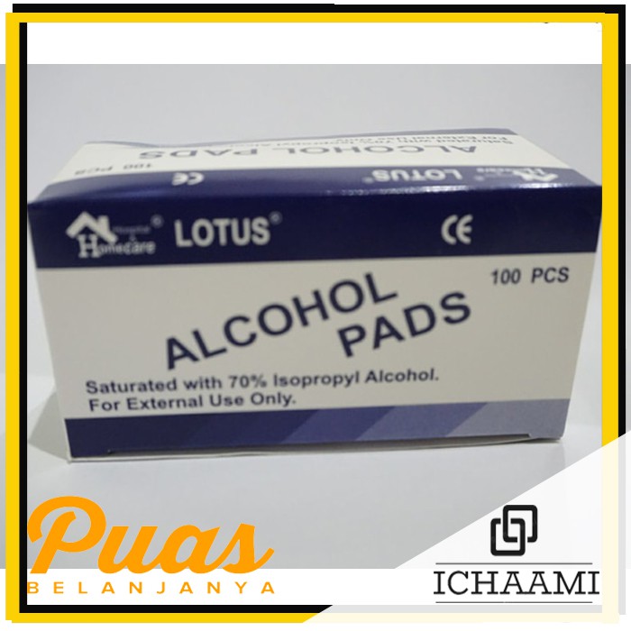 Alkohol Swab Tissue Basah Pad Tisu Alcohol Swab Tissue Swab Lotus Isi 100 Pc