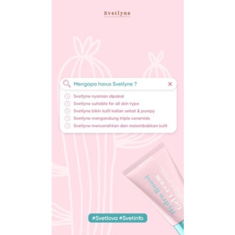 [FREE GIFT] Svetlyne Hdyro Boost Gel Creme // Moisturizer Svetlyn 20 gr // Bpom Approved