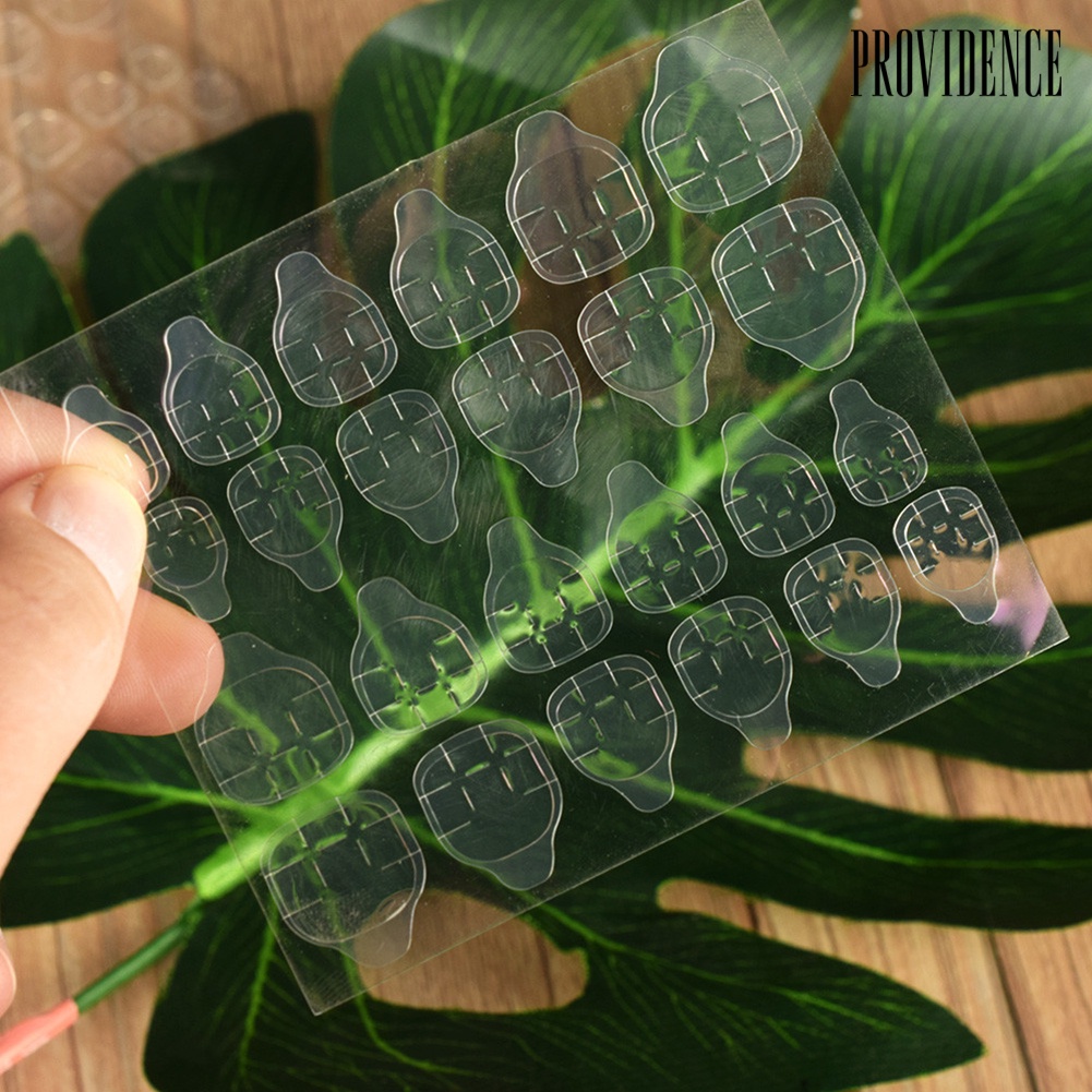 240pcs Stiker Perekat Kuku Palsu Warna Transparan Sekali Pakai Untuk Nail Art