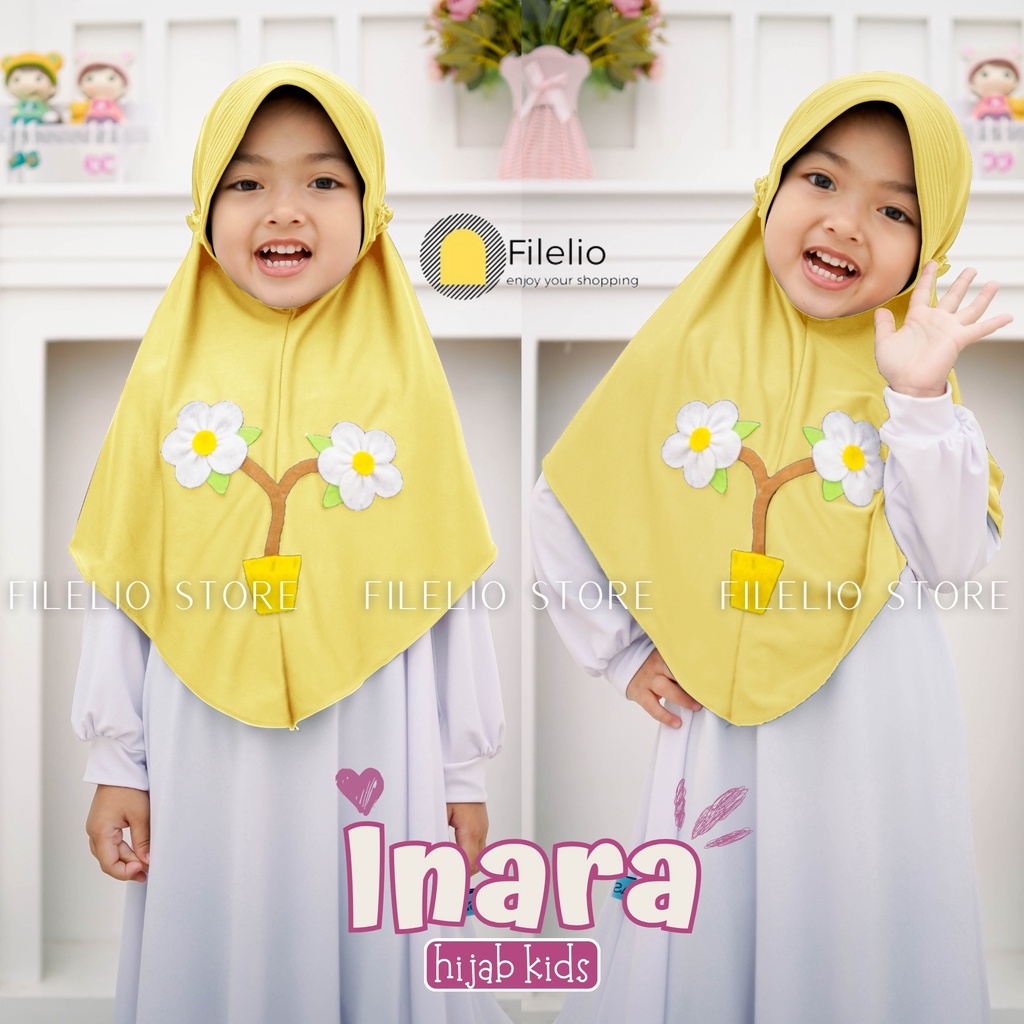 Kerudung Instan Anak Inara  Lucu / Jilbab Anak Bunga / Hijab Anak Lucu / Hijab Anak Paud / Kerudung Anak Bergo Murah / Kerudung Instan Anak Permpuan / Bergo Anak TK Jersey / Jilbab Jersey Anak / Jilbab Hijab Kerudung Anak Bergo Lucu Murah Kekinian Terbaru