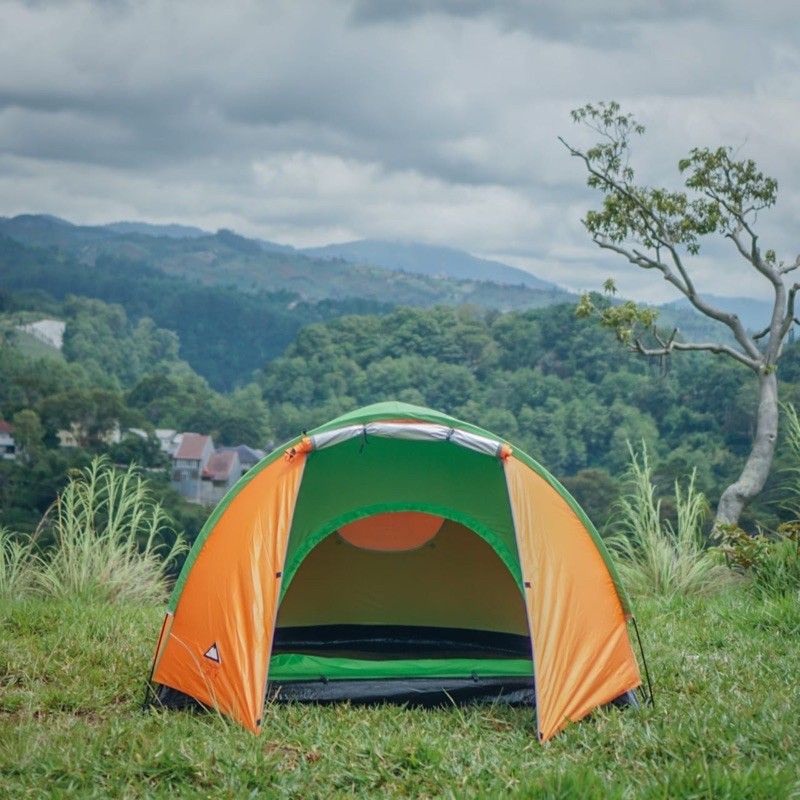 Tenda LWY Outdoor Double Layer Kap 4 Orang - Tenda 4p frame fiber murah