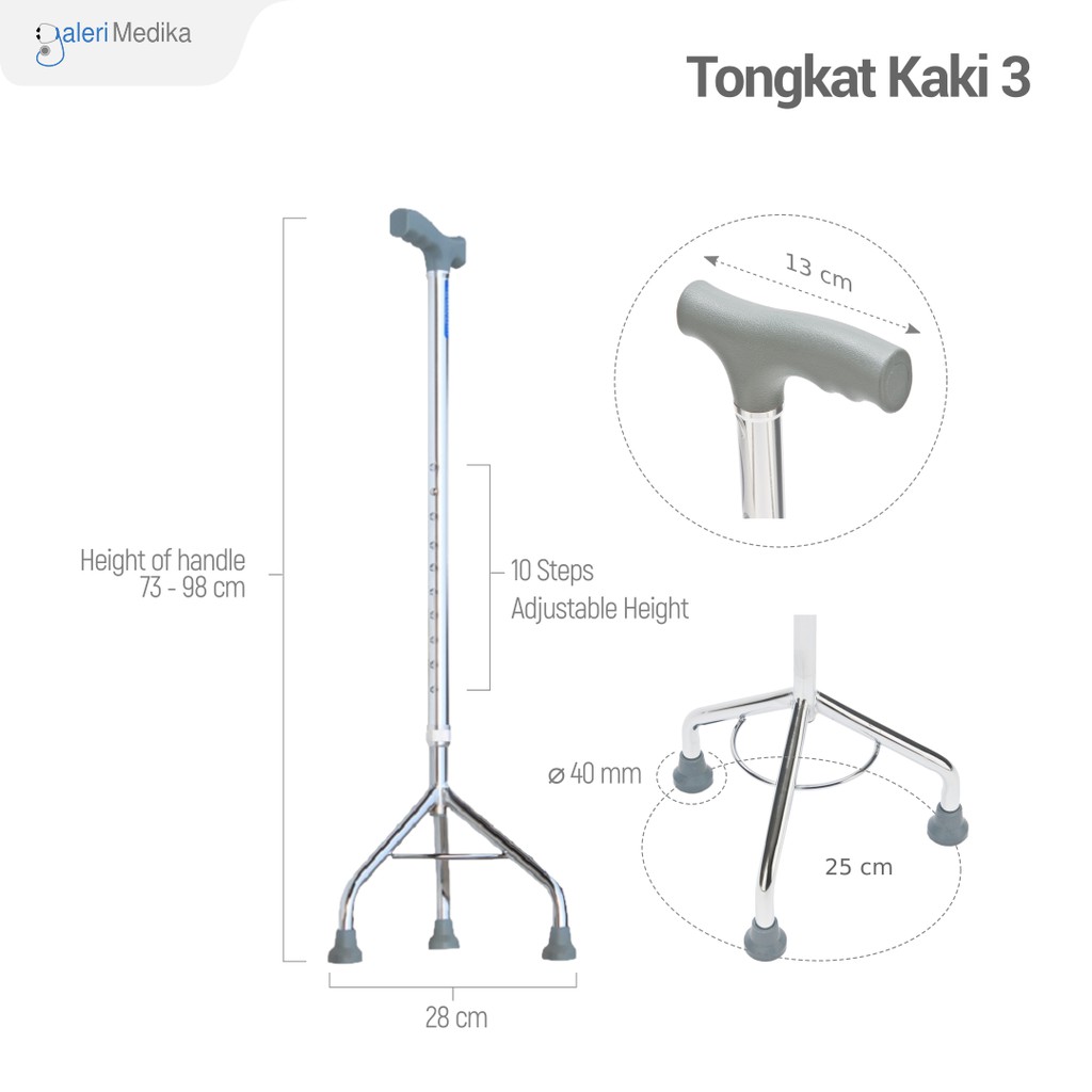 Tongkat Kaki 3 FS926 / FS-926 / FS 926 - Tongkat Tiga 3 kaki / Kruk / Crutch / Alat bantu jalan