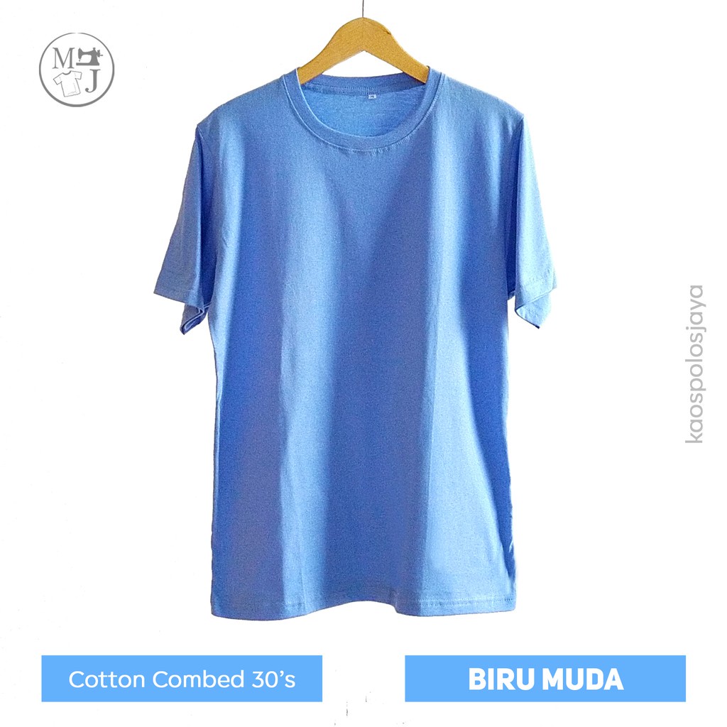 Kaos polos biru muda unisex /Kaos Polos 100% cotton combed 30s / Kaos polos premium