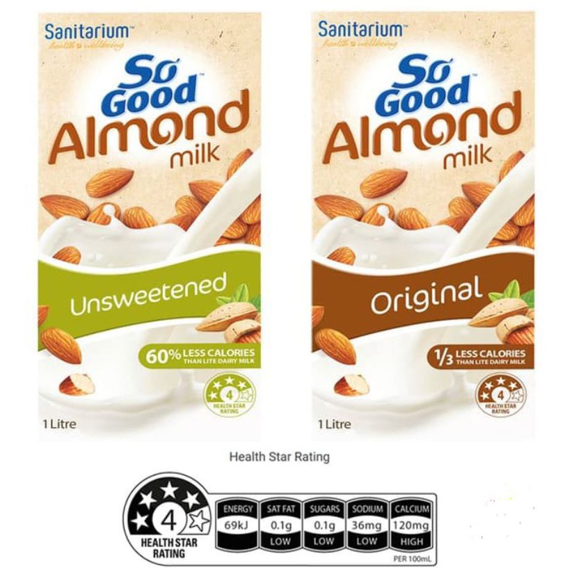 

Sanitarium So Good Almond Milk ( Original & Unsweetened ) 1 LITER / Susu almond