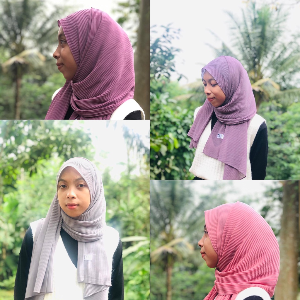 Jilbab pashmina plisket premium