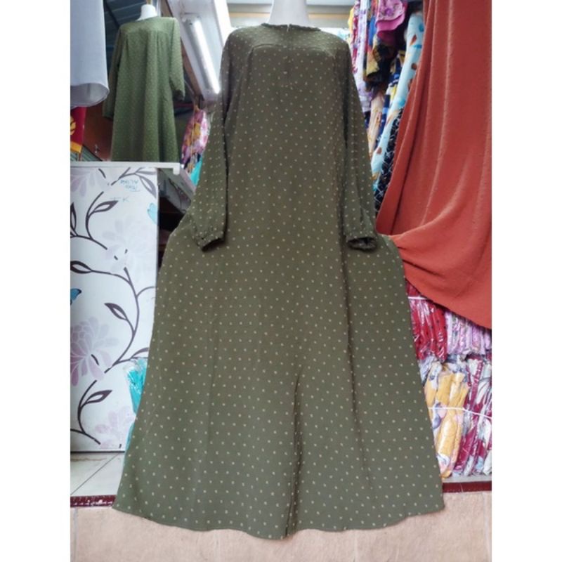 Gamis Crincle Rubiah Uragiri Warna Army