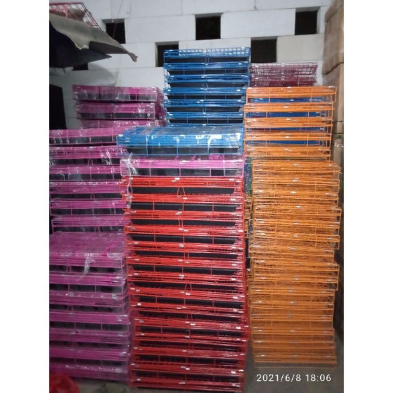 KANDANG KUCING LIPAT / KANDANG HEWAN BESI LIPAT MINIMALIS UKURAN 46x30x38CM WARNA RENDOM-6