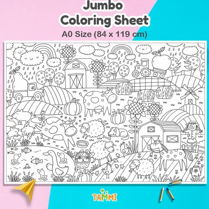 

[BISA COD] Kertas Mewarnai Jumbo Giant Coloring Sheet Jumbo Coloring Sheet