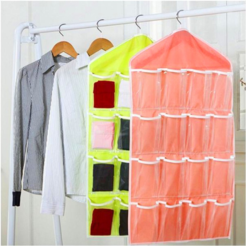 16 Pockets Clear Over Door Hanging Bag Shoe Rack Hanger Storage Organizer Shopee Indonesia