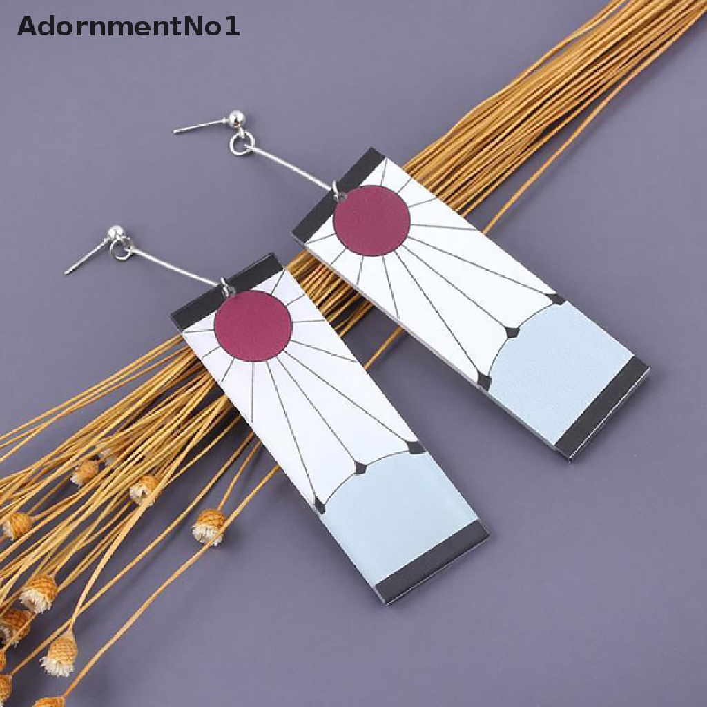 (AdornmentNo1) Anting Gantung Panjang Kait Motif Anime Demon Slayer Tanjiro Bahan Akrilik Untuk Wanita / Cosplay