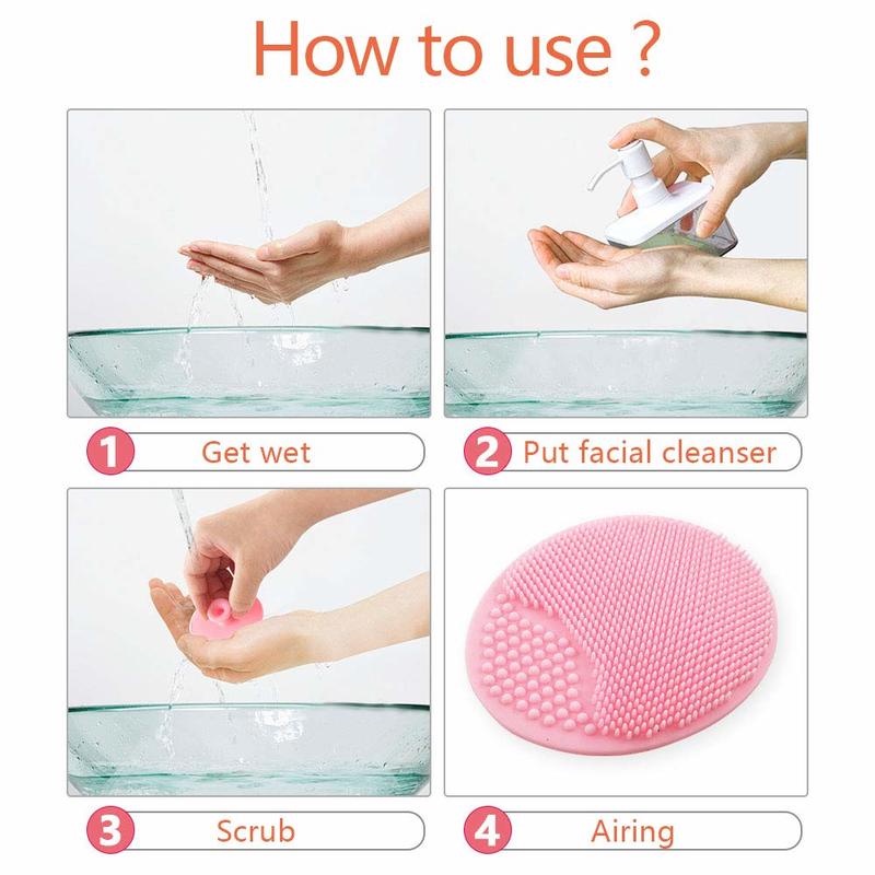 1pc Brush Scrub Pembersih Wajah Bentuk Oval Bahan Silikon Untuk Menghilangkan Komedo