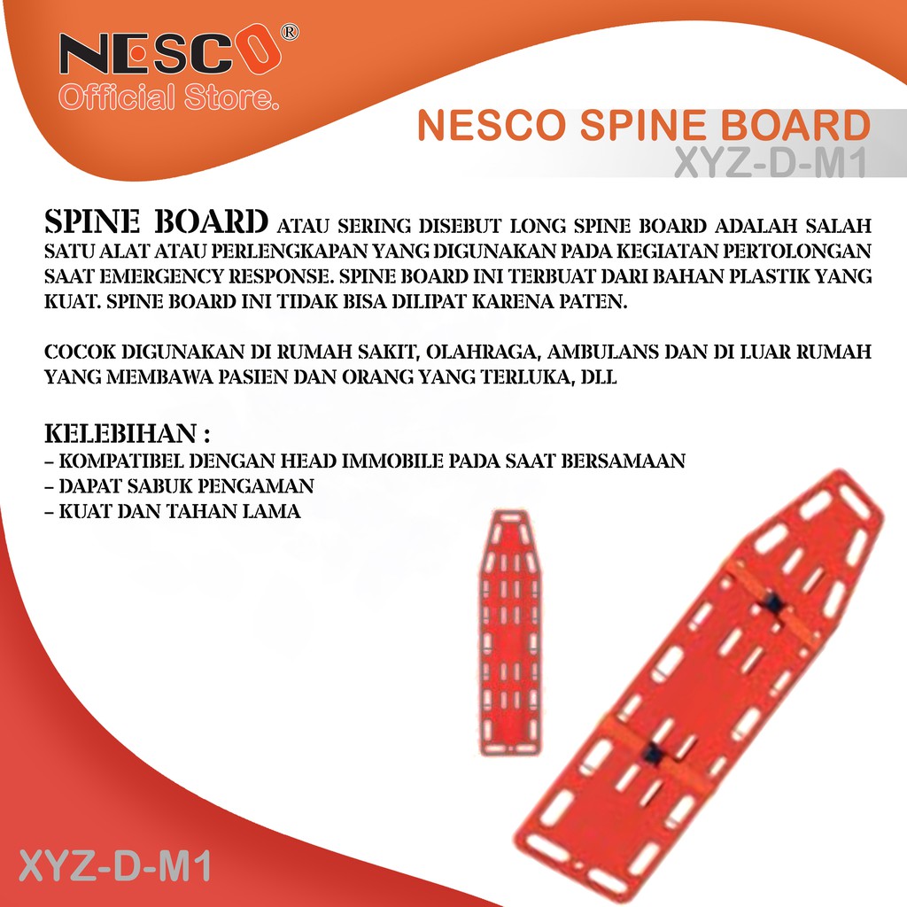 Nesco Spine Board, Type Yxz-D-M1 / Tandu Spinal