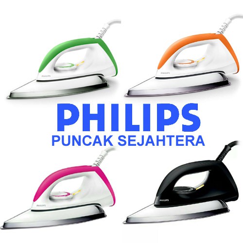 Setrika Philips HD-1173 ( HD1173 ) Tersedia warna Orange Hijau Hitam Pink