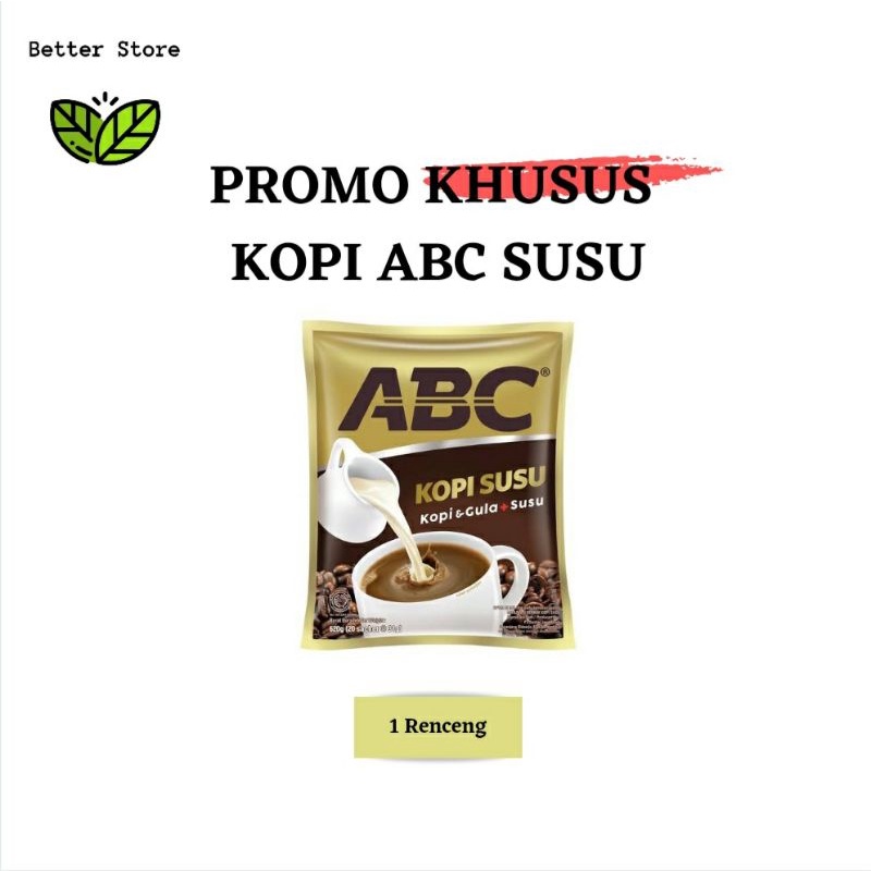 

Kopi ABC SUSU 1 Renceng isi 10 pcs