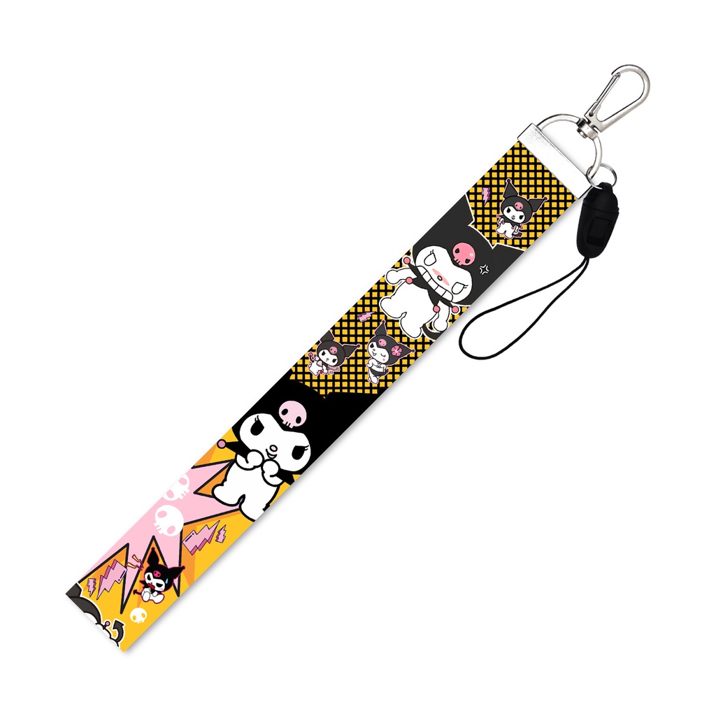 Kuromi kuromi Tali lanyard Panjang Motif Kartun Untuk Gantungan Kunci / Handphone