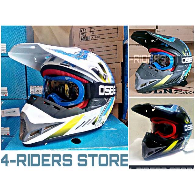Helm Cross Anak MVSTAR Trail-Adventure & Bonus Goggle OSBE