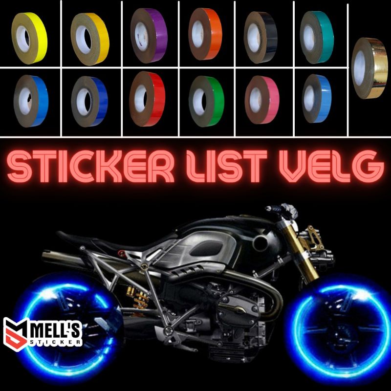 stiker sticker lis roll List ban velg 1 cm reflective stiker ban stiker motor