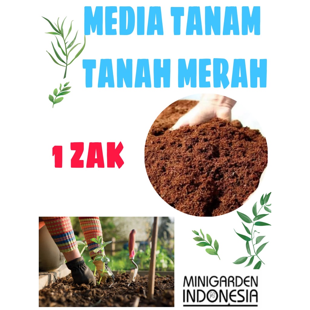 TANAH MERAH SUPER 1 ZAK 15KG media tanam murni subur siap pakai