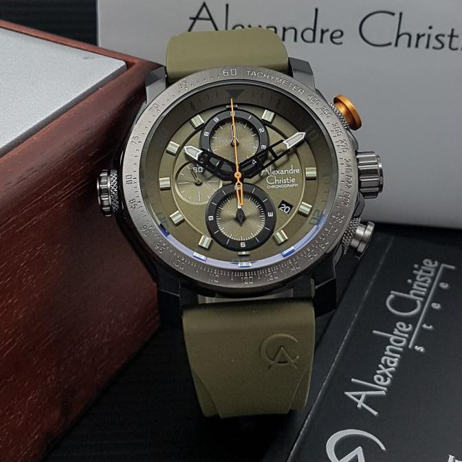 Jam Tangan Alexandre Christie 6565 Pria - Army Rr76Oyyq8F