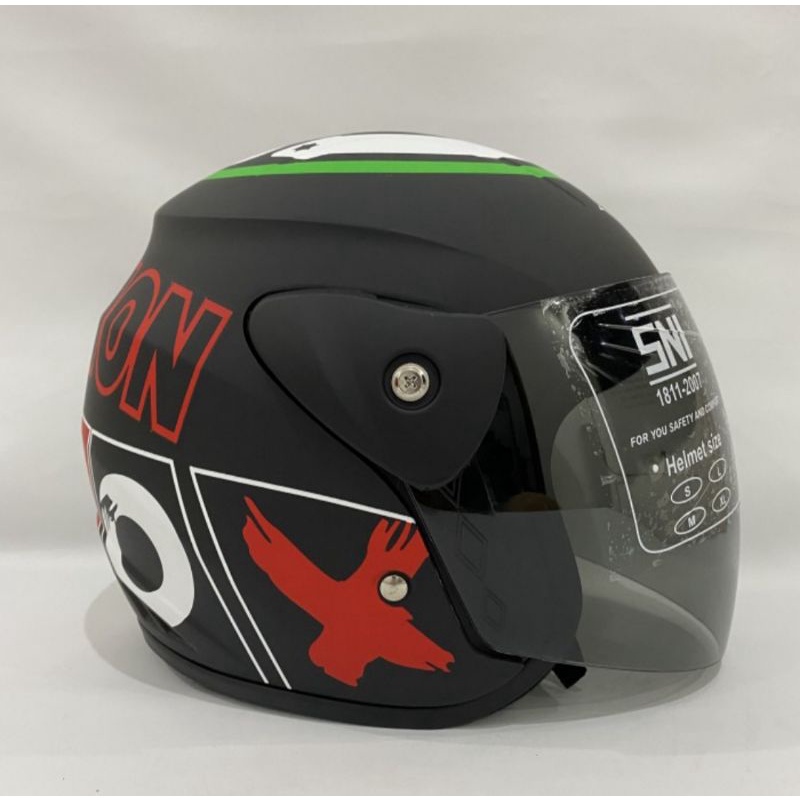 Helm Half Face Dewasa Evo Inovation Motif NOUVO Italy Model Seperti Helm GM Original / Helm Pria / Helm Wanita -Bukan Helm GM ORIGINAL KYT DJ MARU KYT KYOTO