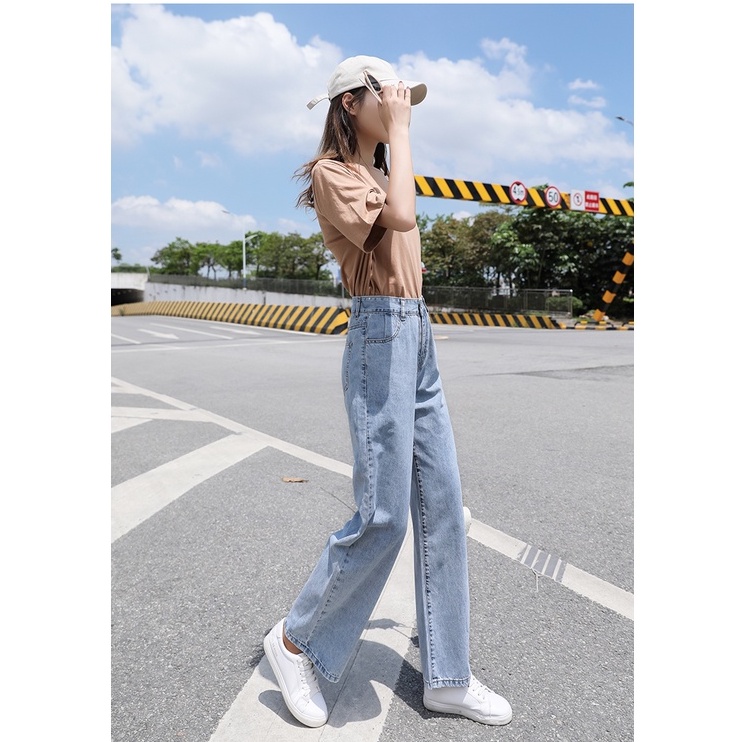 celana jeans wanita / celana jeans premium biru muda / korean style / termurah kekinian