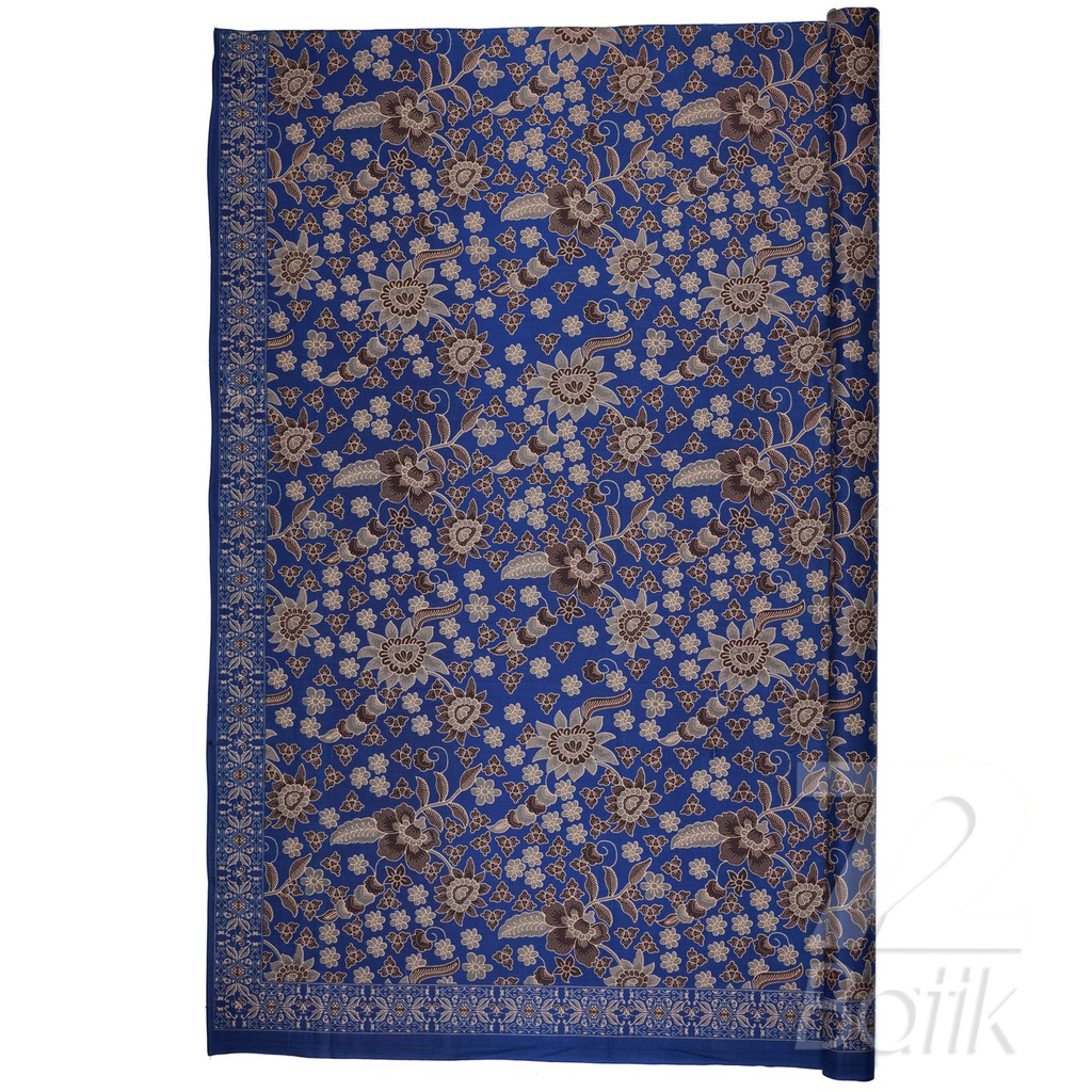 JARIK BATIK Premium Bahan Katun Motif Kembang Warna Biru Blue 724549 Cap 72 Kain Jarik Jarit Samping Kebat Panjang Batik Katun Modern Premium Bahan Seragam Batik Pernikahan Kantor Keluarga Murah Kamen Jadi Batik Bali Lembaran