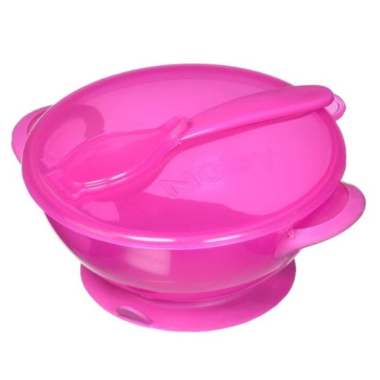 Nuby Garden Fresh Suction Bowl 'n Spoonlid -  Easy Go Suction Bowl and Spoon