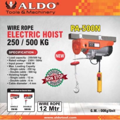 Electric Hoist ALDO PA 500 Katrol Elektrik Seling Listrik Lift Sling