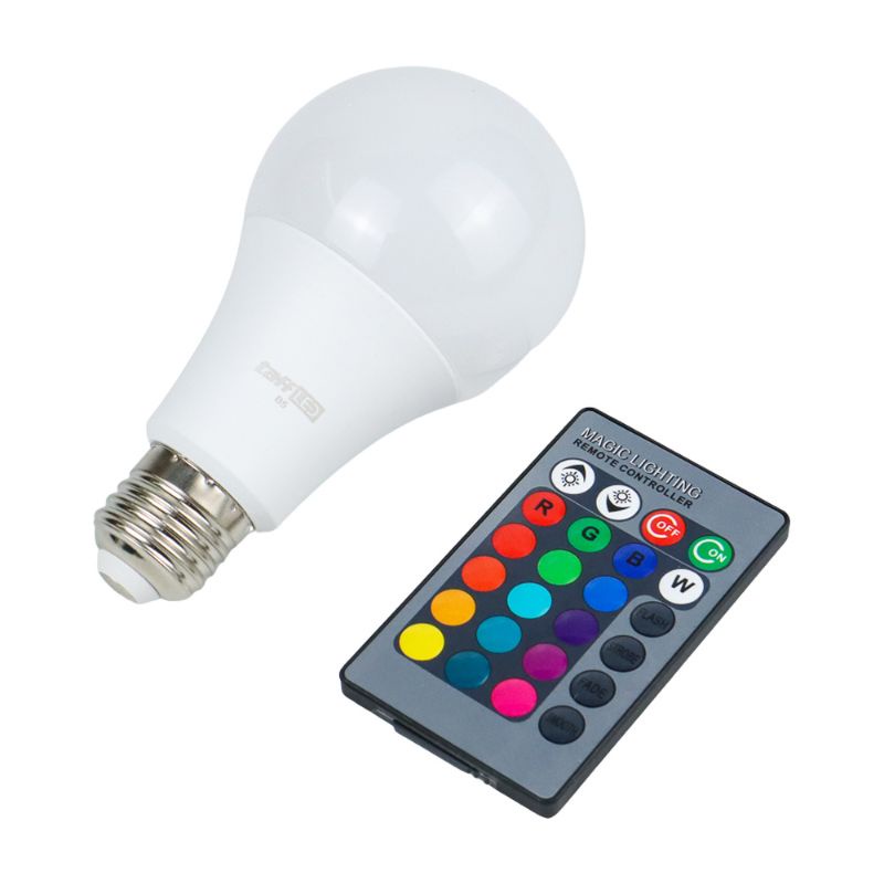 lampu bohlam rgb remote led rgb remote warna warni 5watt led rgb