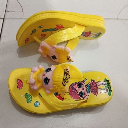 Sandal jepit karet anak /Sandal cewek karakter size 25-29