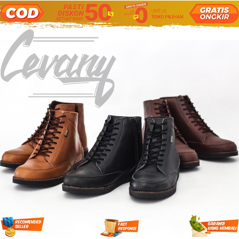 Ankle Boots Casual Zipper Cowok Kulit Asli Sapi 100% Casual Model Kekinian 2022 - Sepatu Justin Otto