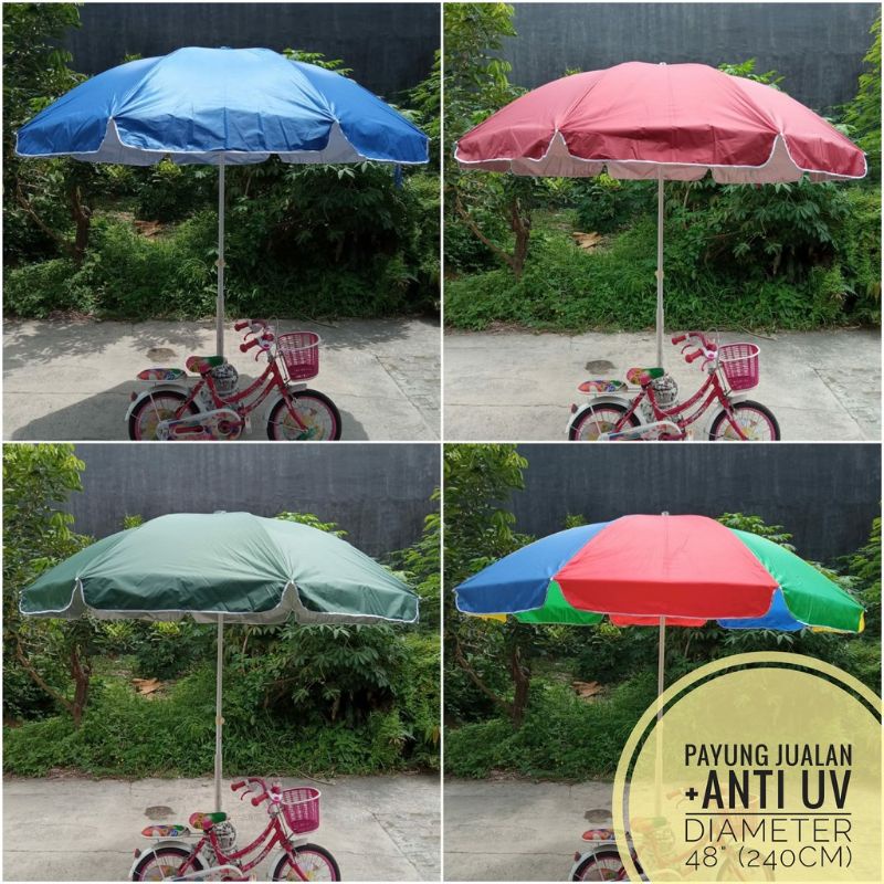 Payung Pantai Tenda Jualan Jumbo Anti UV 48 " (240 cm) Parasol Original Osaka /Nagoya