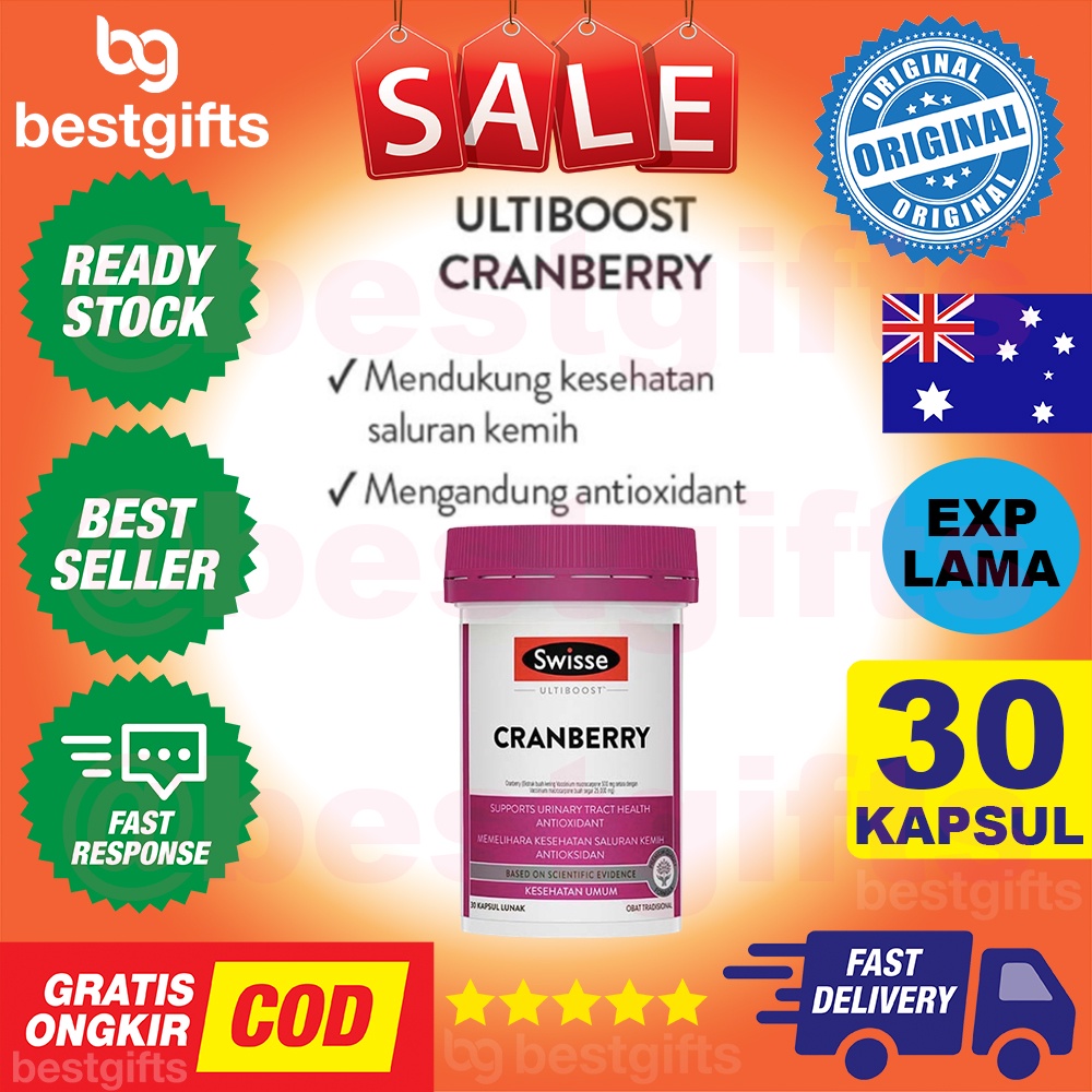 SWISSE ULTIBOOST CRANBERRY ANTIOXIDANT ANTIOKSIDAN KRANBERI KESEHATAN SALURAN KEMIH 30 KAPSUL