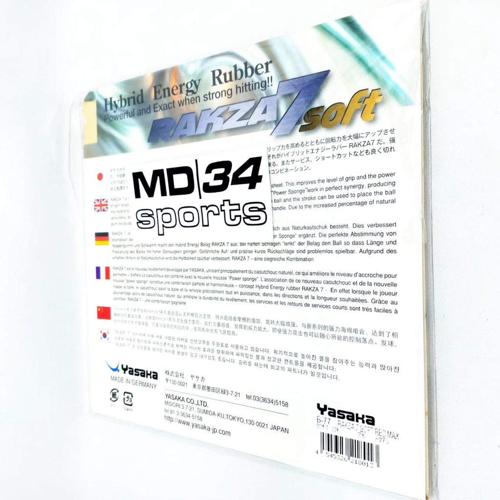 KARET YASAKA RAKZA 7 SOFT - Karet / Rubber / Bet pingpong murah