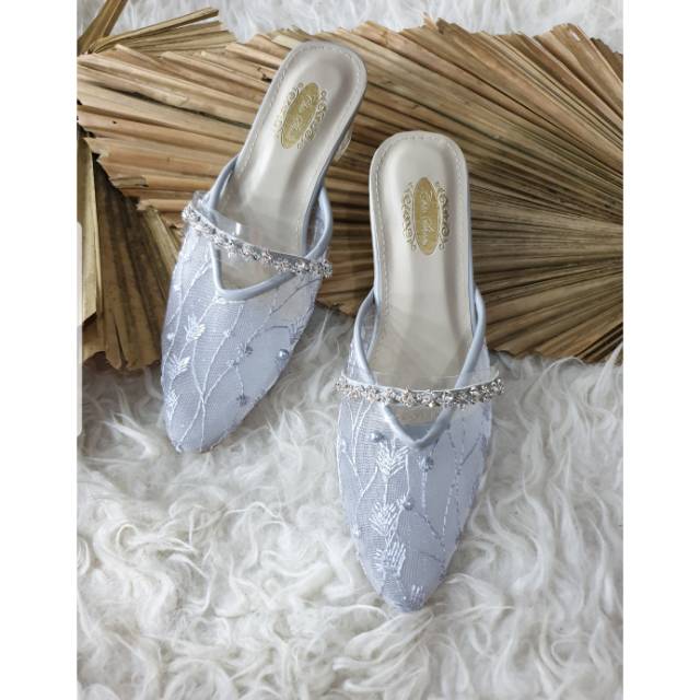 Sepatu azwa silver wanita sepatu wanita 4cm kaca