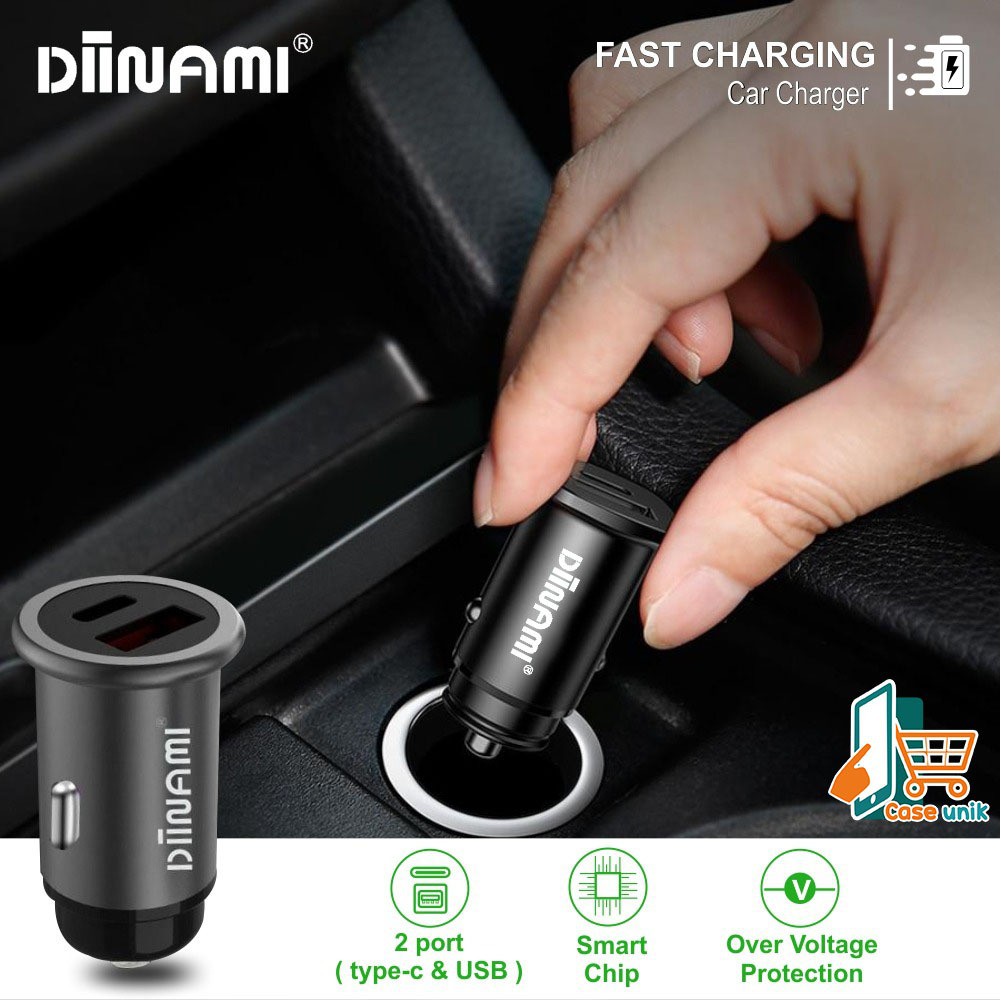 BM078 Saver Cashan mobil original DIINAMI C17 dual usb qualcom 6A Samsung oppo xiaomi iPhone Vivo CS2204